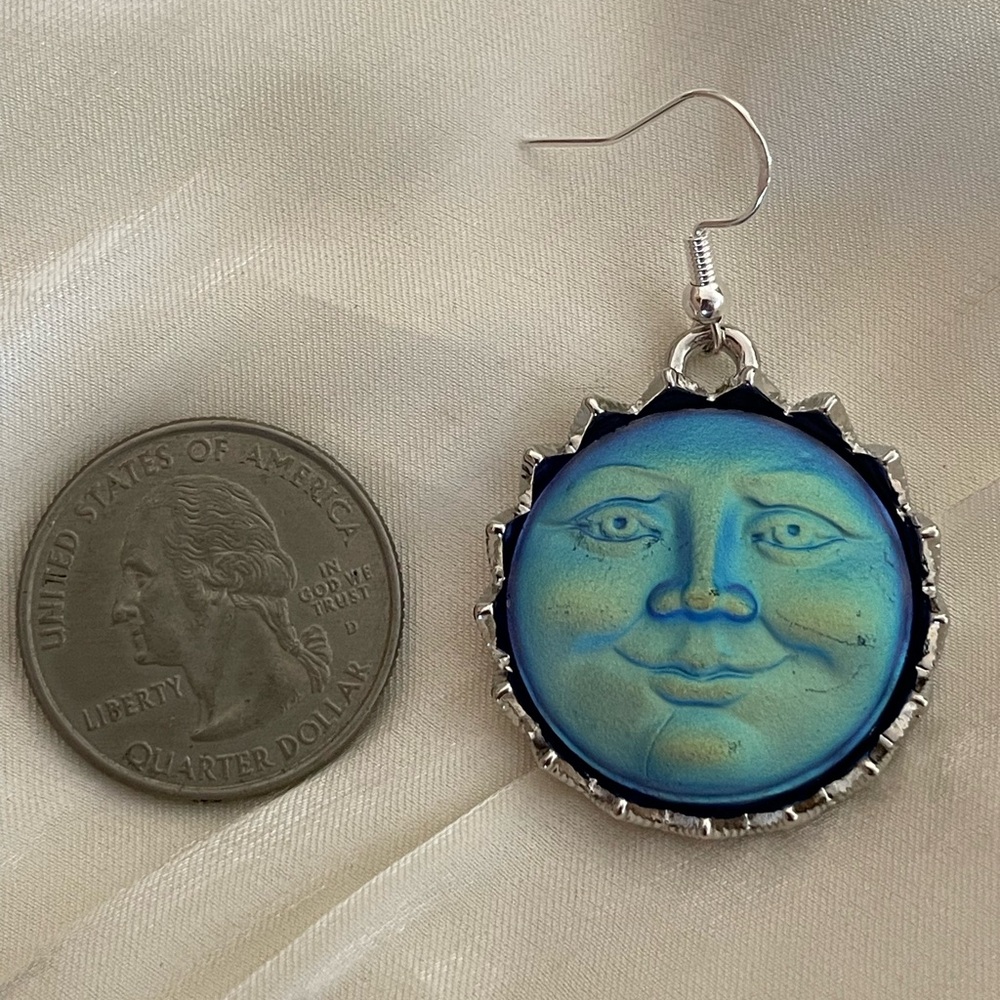Man in the Moon Earrings - Picture 3 of 3